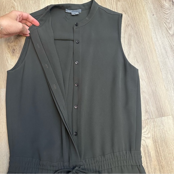 Vince Sleeveless Dark Grey Jumpsuit with Drawstring Waist - Picture 6 of 9
